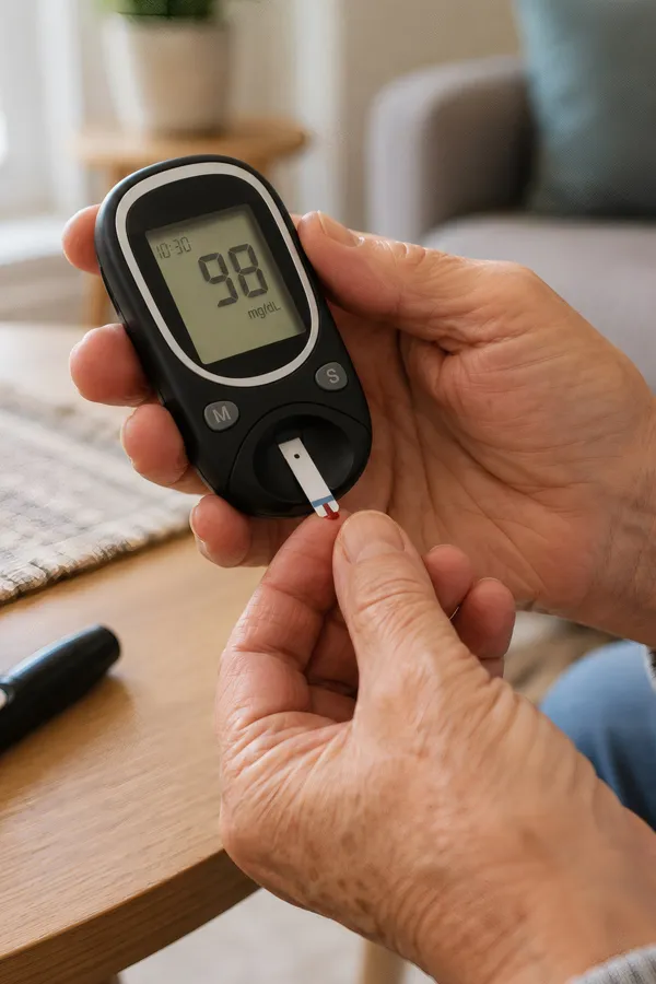 Insulin-Resistance-Glucometer A patient using a glucometer. Get treatment for insulin resistance from Markham Natural Health Centre in Greater Toronto.