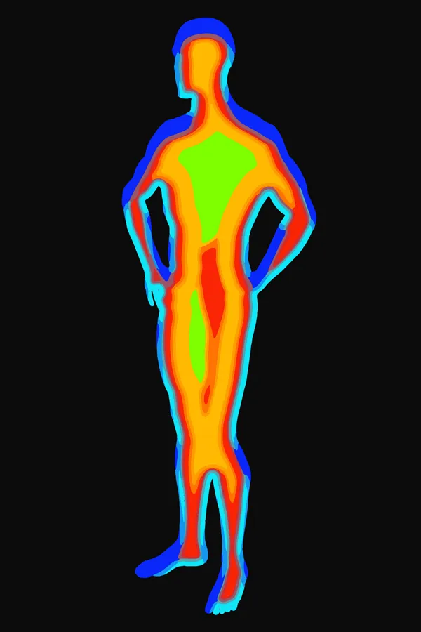 Thermometry-Treatment Thermal imaging of a man. Get Whole-Body Regulation Thermometry from Markham Natural Health Centre in Greater Toronto.
